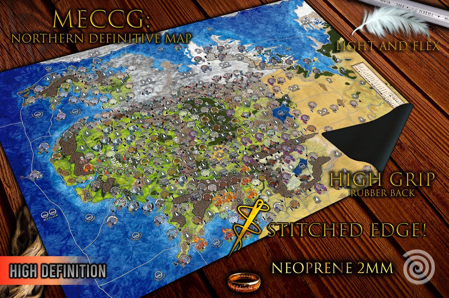 MECCG compatible Gamemat - (Middle- Earth Northern Waste Definitive Map)