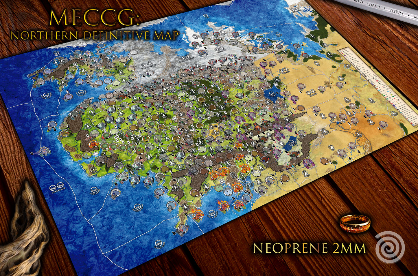 MECCG compatible Gamemat - (Middle- Earth Northern Waste Definitive Map)