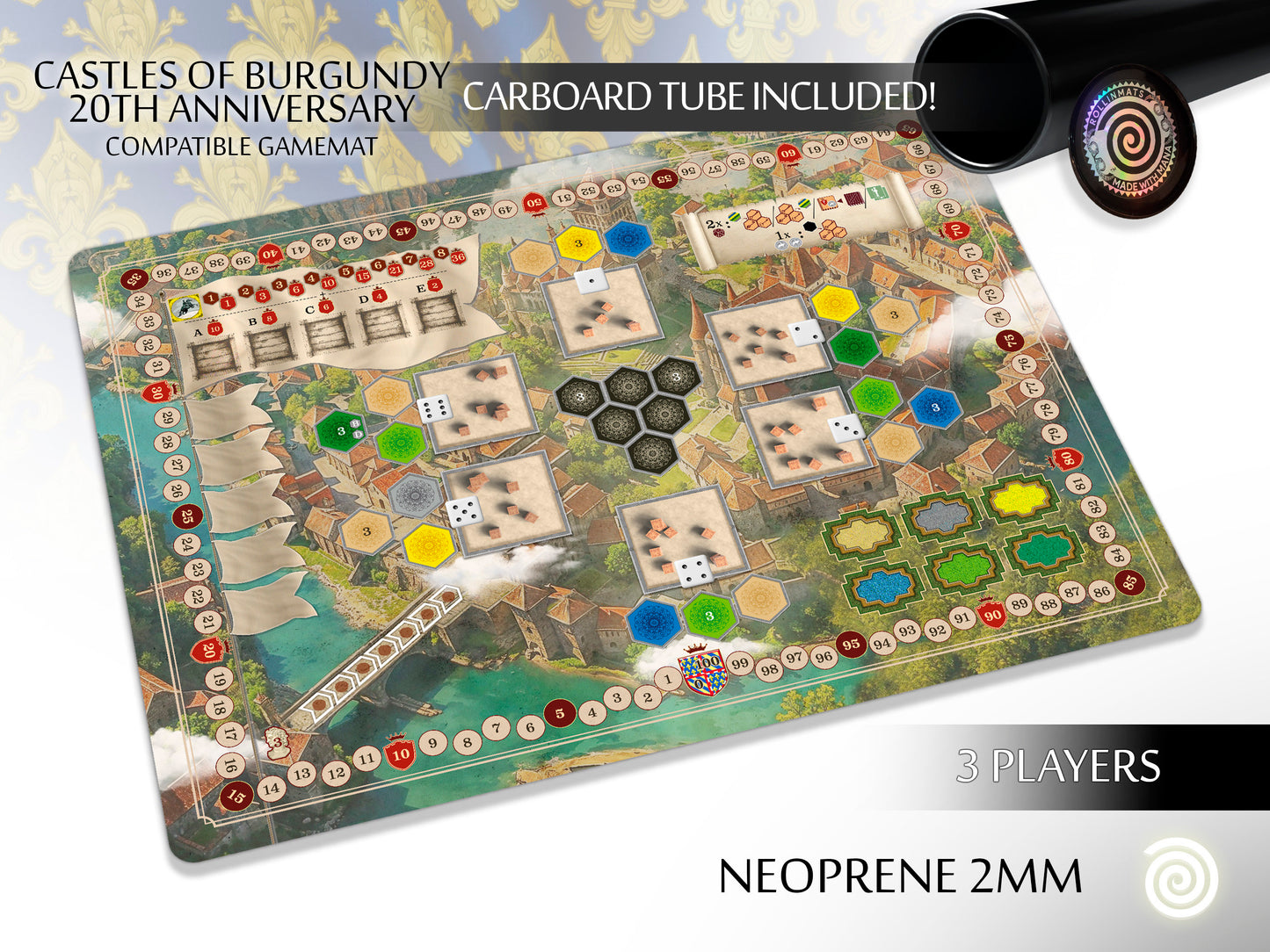 Castles of Burgundy 20th Anniversary Compatible Gamemat