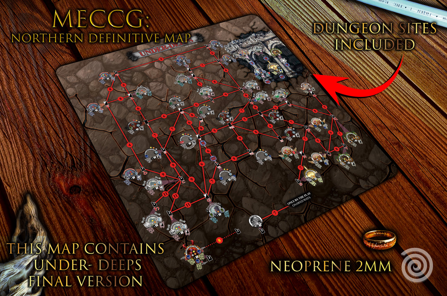 MECCG compatible Gamemat - (Middle- Earth Northern Waste Definitive Map)