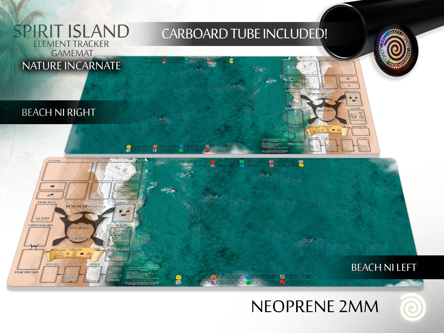 Spirit Island Element tracker compatible Gamemat